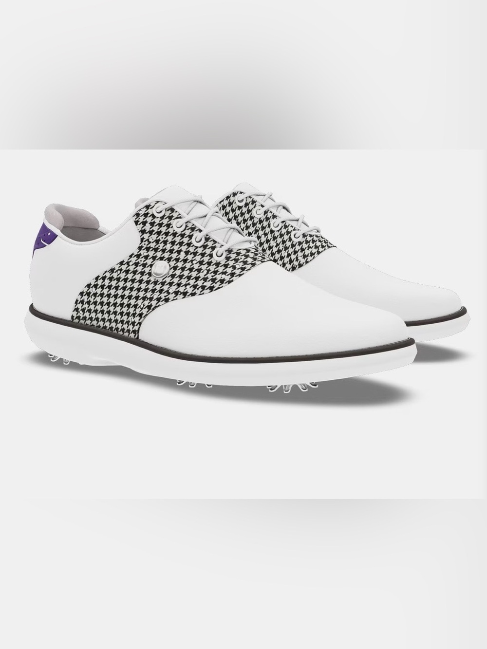 🆕 Foot Joy MyJoys Traditions Golf Shoes W 8.5 Custom Black White Saddle NEW